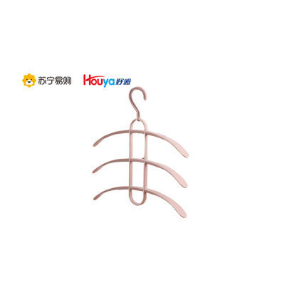 HOUYA 好雅 衣架1只装塑料晾衣架衣撑三层多功能防滑 颜色随机