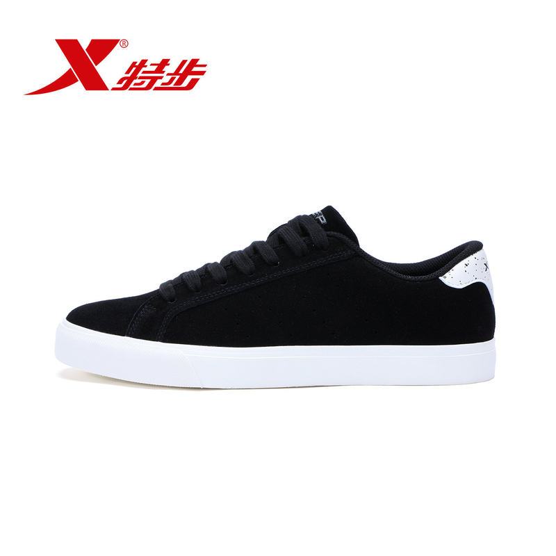 特步(Xtep)男鞋板鞋经典复古反绒帮面硫化鞋底鞋情侣休闲鞋低帮系带鞋子983419319599
