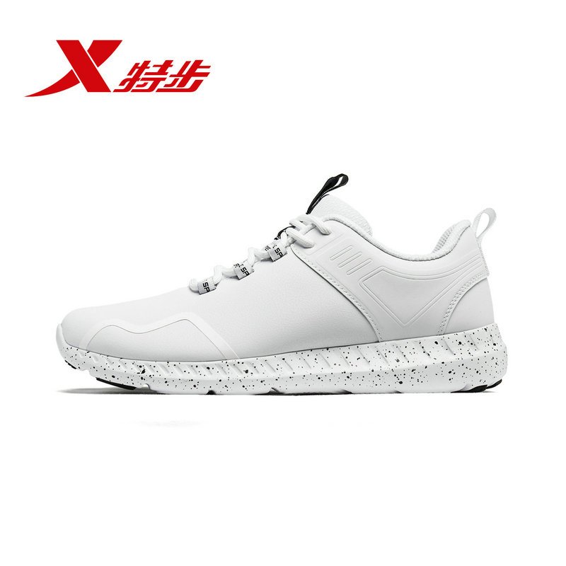 特步(Xtep)男士运动鞋2018新款男休闲鞋秋冬季革面轻便低帮系带882419329516