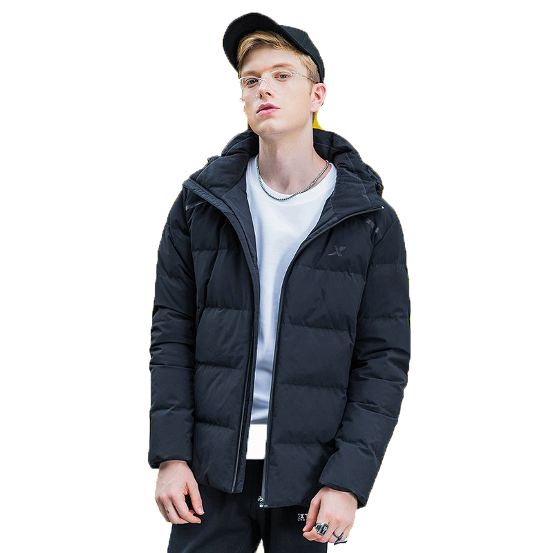 特步(Xtep)男士运动羽绒服2018冬季新款厚款抗寒保暖中长款轻便休闲外套882429199317