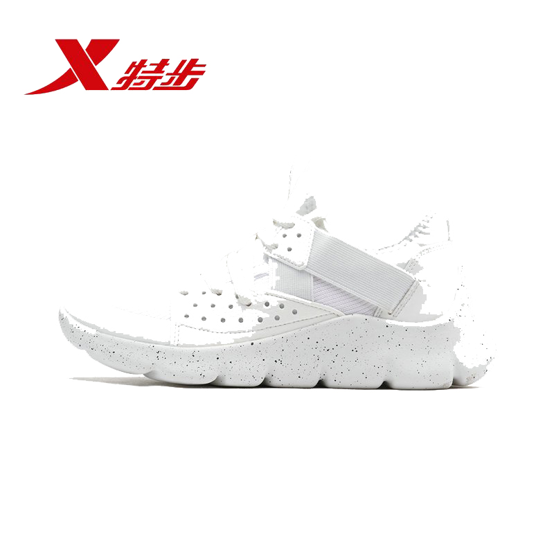 特步(Xtep)女2018新款正品女士低帮系带运动休闲秋季小白鞋舞蹈跑步鞋休闲鞋882418529570