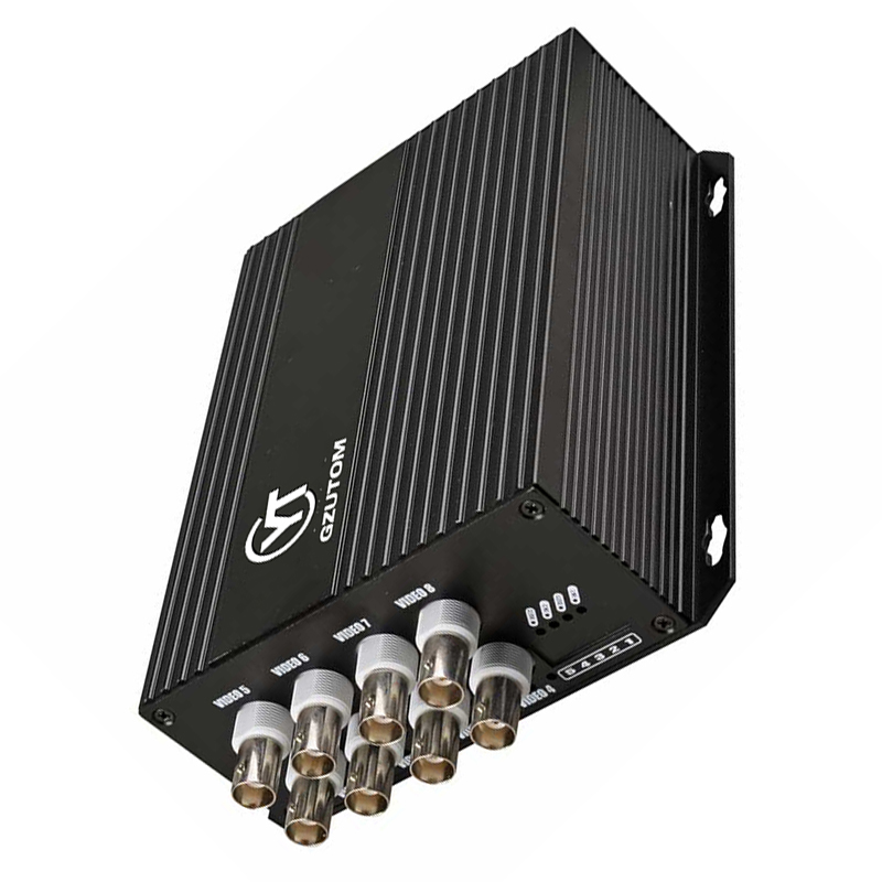 GZUTOM YTS8V1S/B 8路标清视频数字光端机 单模单纤传输20KM FC光口(单位:1对)