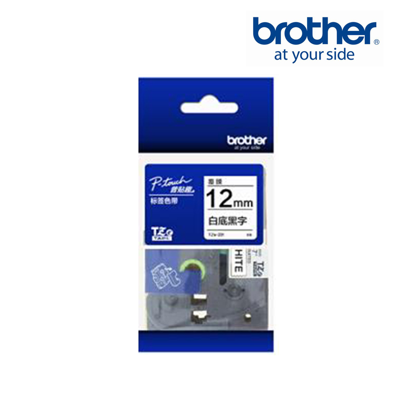 兄弟12MM白底黑字标签色带