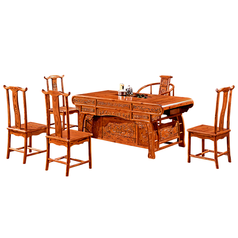 中伟(ZHONGWEI)实木茶台功夫茶桌新中式茶几桌实木茶桌椅组合1780*800*730mm