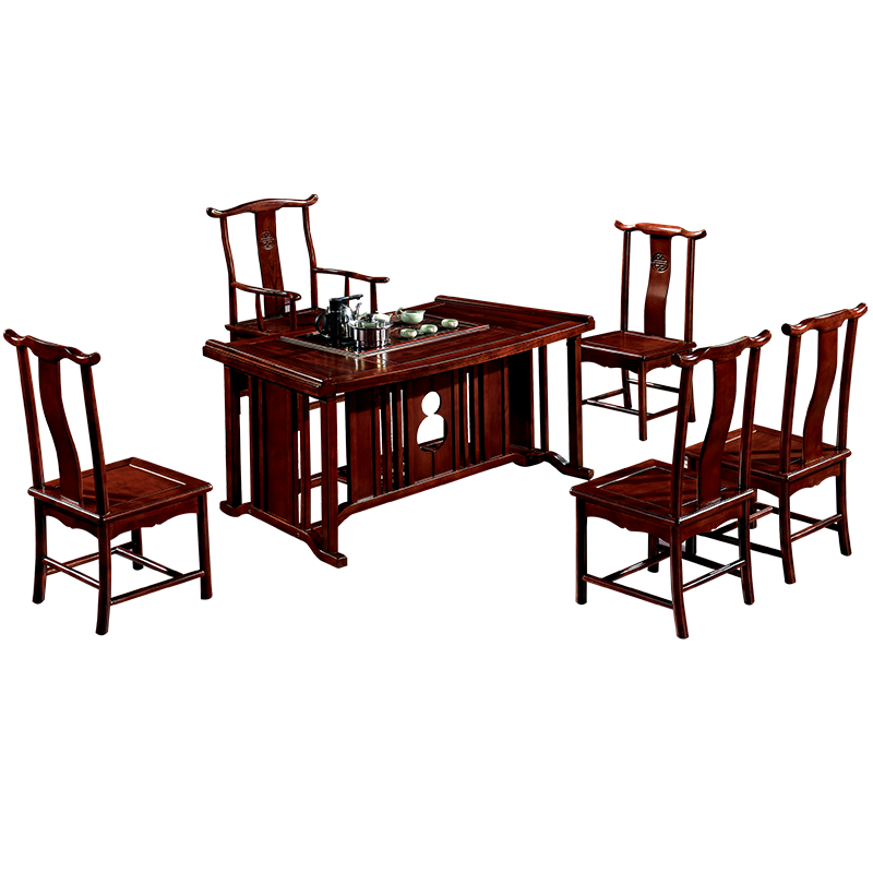 中伟(ZHONGWEI)实木茶台功夫茶桌新中式茶几桌实木茶桌椅组合1600*780*720mm