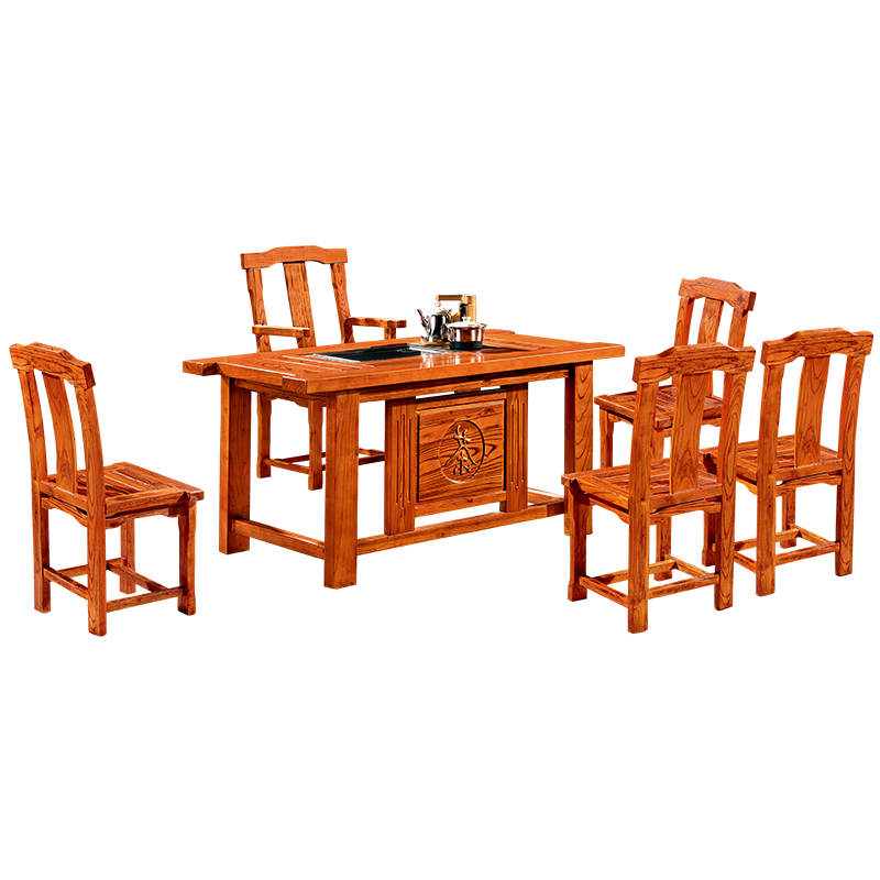 中伟(ZHONGWEI)实木茶台功夫茶桌新中式茶几桌实木茶桌椅组合1600*800*720mm