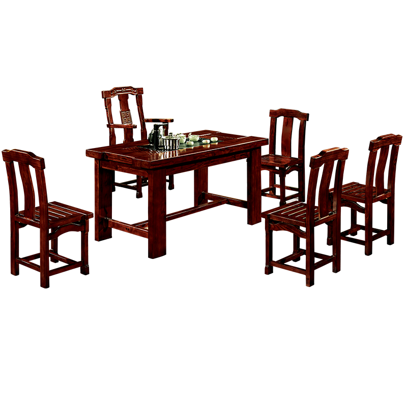 中伟(ZHONGWEI)实木茶台功夫茶桌新中式茶几桌实木茶桌椅组合1550*780*720mm.