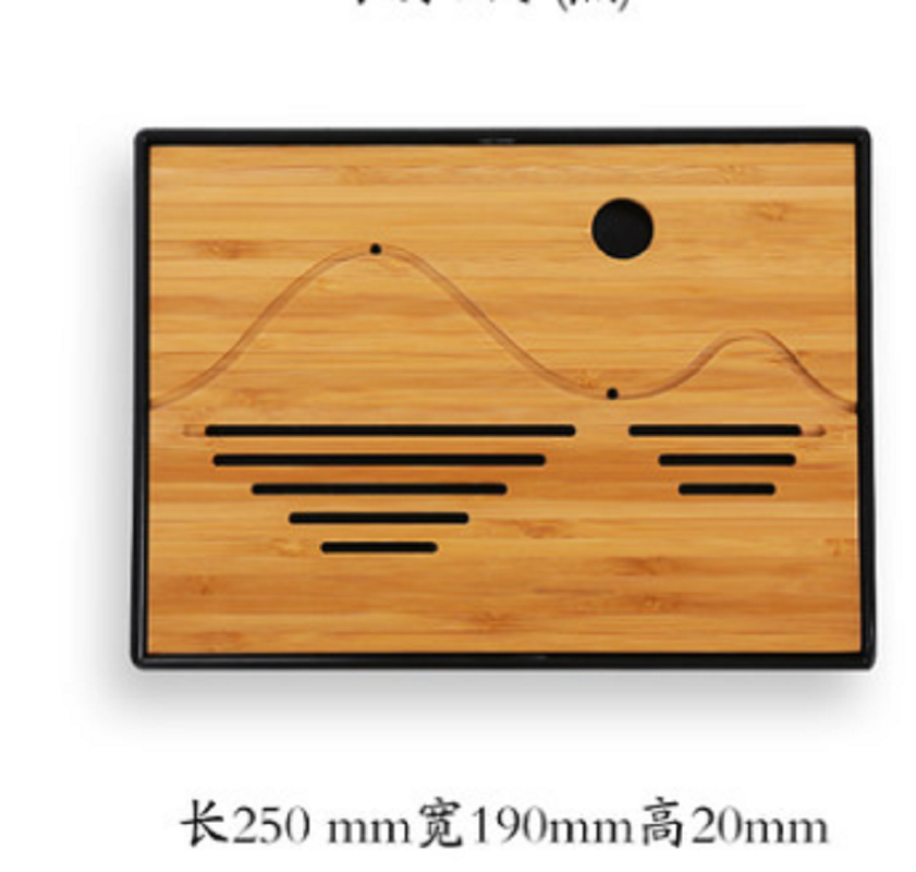 C&C 家用简约功夫茶具茶盘托盘茶台沥水储水干泡盘小型日式竹制托盘5款可选 1个价格