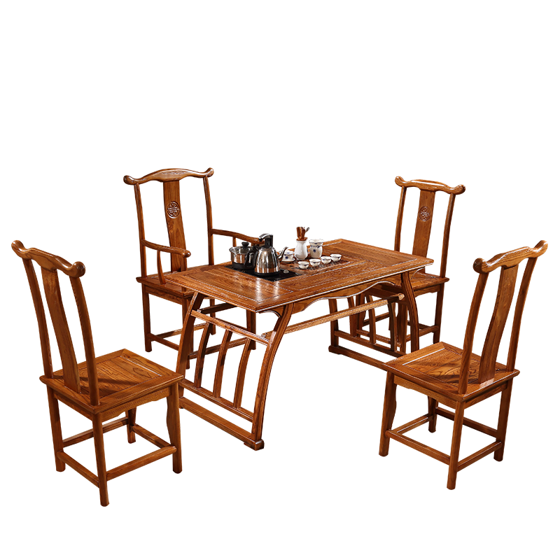 中伟(ZHONGWEI)实木茶桌椅组合实木茶台功夫茶桌新中式茶几桌1200*660*660mm