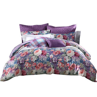 梦洁(MENDALE)家纺 梦洁 磨毛全棉四件套花千骨 保暖纯棉秋冬被套床上用品正品套件1.5m1.8m床绗缝套件