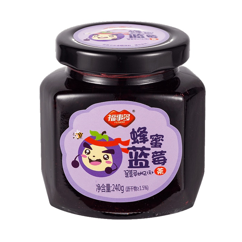 福福事多蜂蜜蓝莓茶240g冲饮泡水喝的冲泡饮品韩式水果茶饮果酱