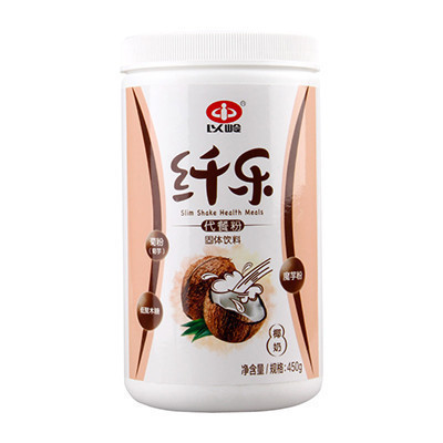买一赠一]以岭 纤乐代餐粉 椰奶味 450g 营养代餐 膳食营养补充剂 代餐饱腹低卡 乳清蛋白 可搭减体重塑身茶 罐装