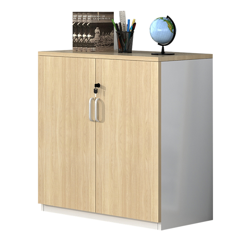 中伟(ZHONGWEI)木质二门储物柜文件柜带锁小柜子员工办公柜办公柜子矮柜800*400*800mm