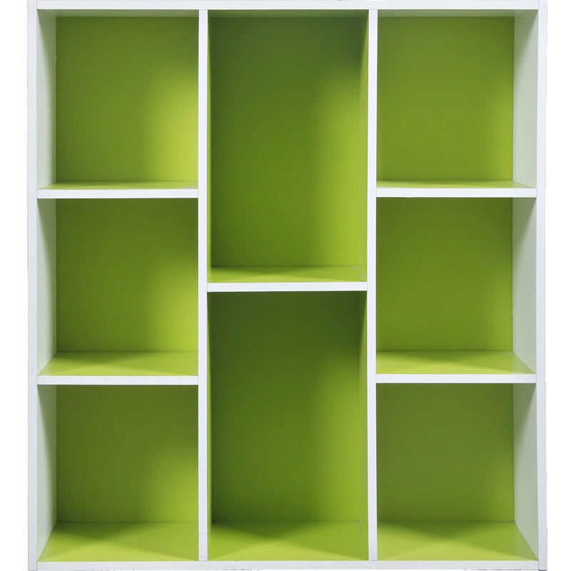 慧乐家 书柜书架 鲁比克八格收纳柜 简易储物柜 绿白色 11336-2