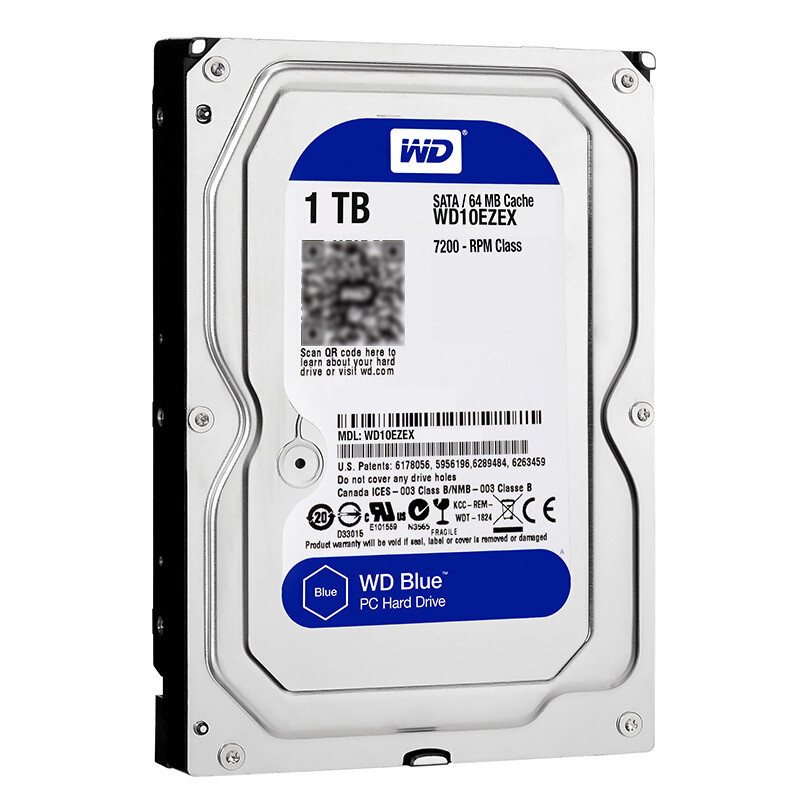 西部数据(WD)蓝盘 1TB SATA6Gb/s 7200转64MB 组装机台式电脑机械硬盘