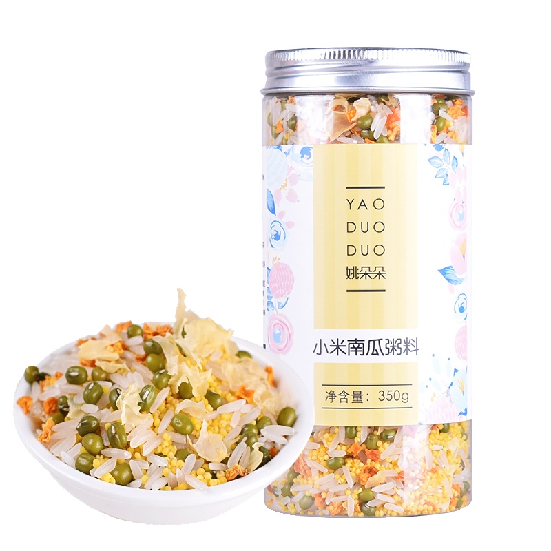 姚朵朵 小米南瓜粥350g五谷杂粮宝宝粥米辅食小米南瓜粥料粗粮绿豆银耳