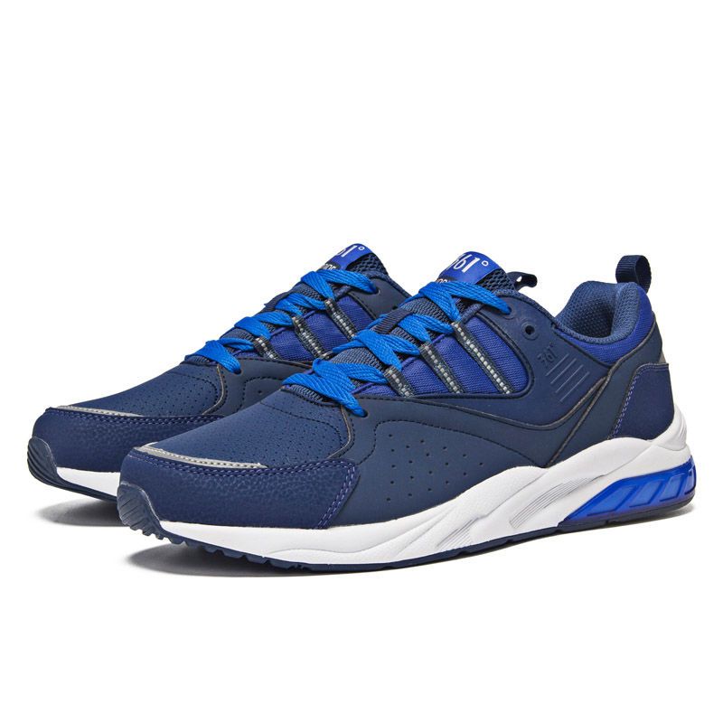 361°男鞋 2018春秋季潮流皮革拼接舒适透气缓震耐磨跑步鞋671732203