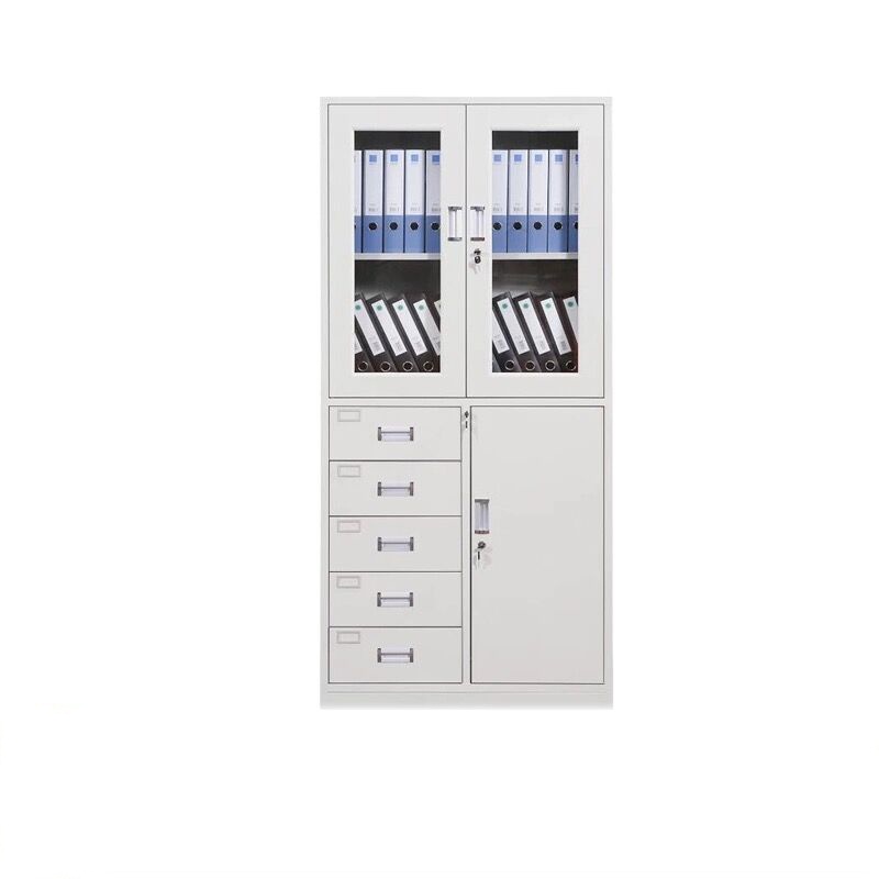 文件柜玻璃门带锁铁皮档案柜财务凭证柜资料柜员工储物柜 偏五斗 资料柜