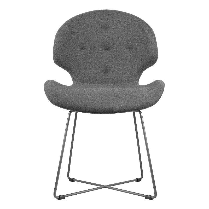 和顿 餐厅椅子 时尚休闲椅 咖啡厅现代简约北欧椅子家用 成人餐椅 优质羊绒懒人椅子 铁艺阳台椅子 深灰色
