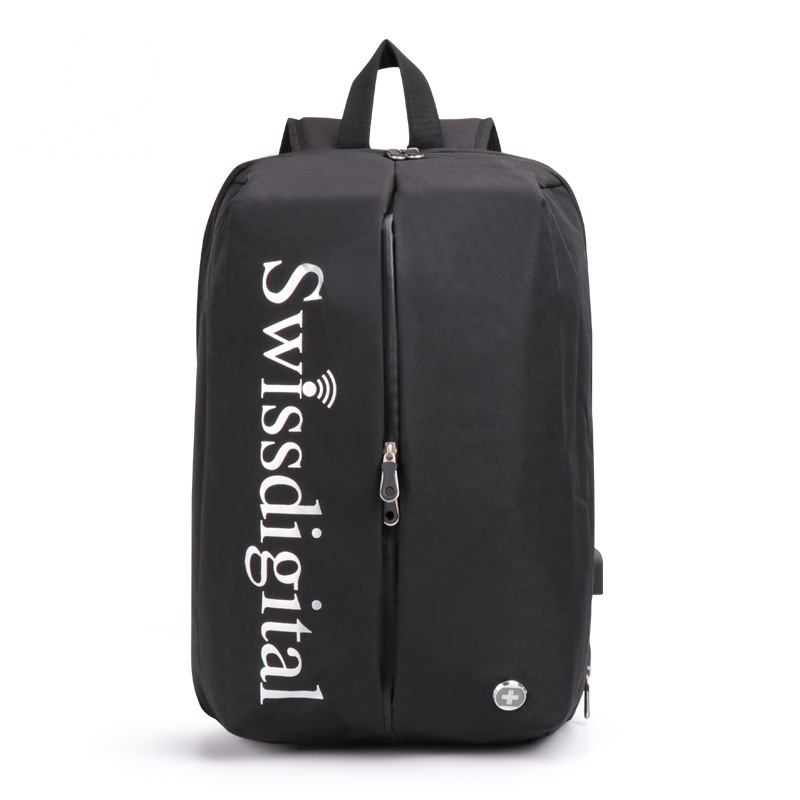 S.A.R.L瑞士双肩包 男女通用尼龙 15.6英寸 双肩电脑包 双肩背式书包 户外大容量防泼水运动休闲包 黑色