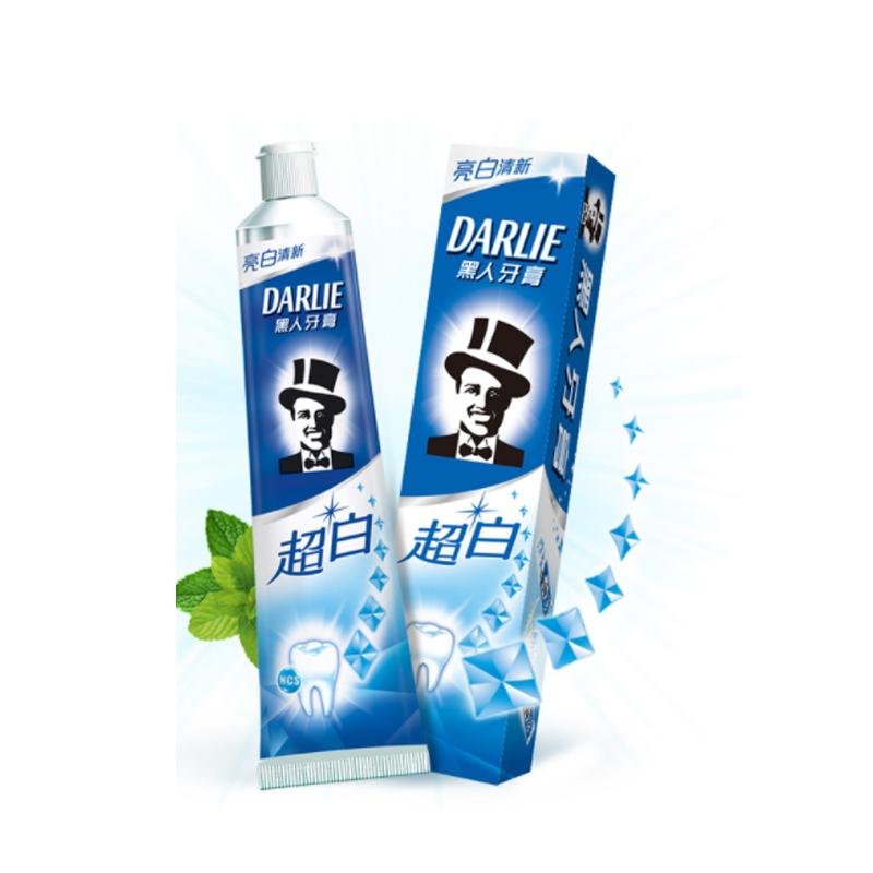 黑人(DARLIE) 超白 青柠 / 矿物盐 /竹炭 / 纯超白 牙膏 190g*48 支（（四种口味随机发货）