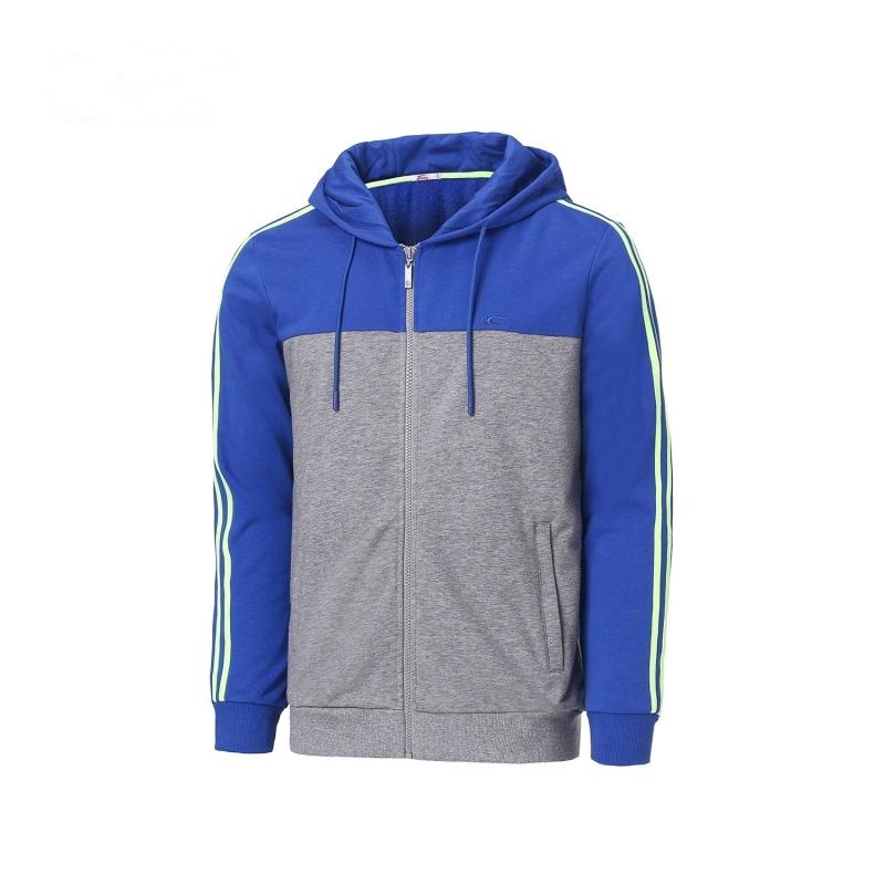 赛琪(SAIQI)男士2018年春季运动卫衣/套头衫常规型连帽开衫运动足球棉氨棉薄款176001