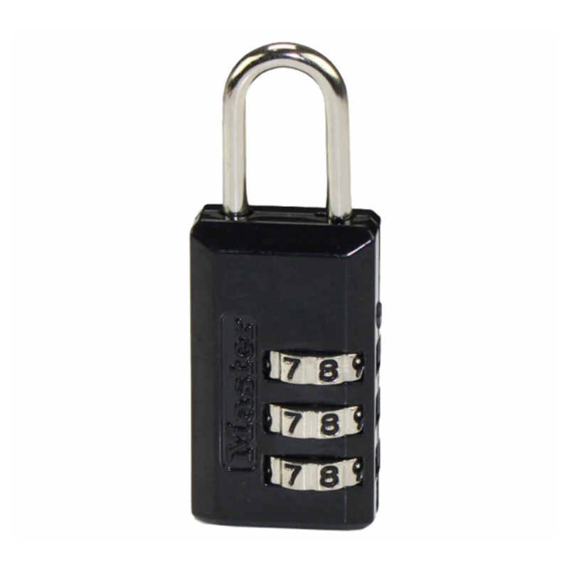 玛斯特锁 MASTER LOCK 3mm锁钩, 22mm锁钩净高,20mm宽,锌锁体黑塑料壳, 3位数字可重设密码锁