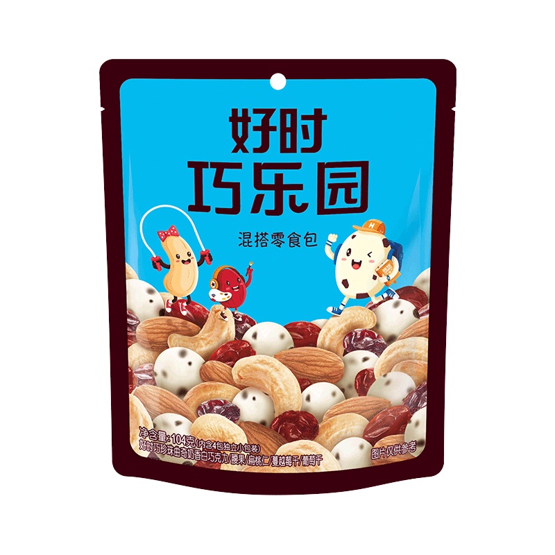 好时巧乐园104g 曲奇奶香白巧克力果干休闲零食(26g*4包)