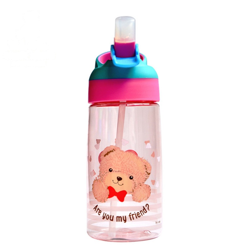 精典泰迪(Classic Teddy)水杯TDPF-Q560C-1硅胶奶嘴一键式开关PP材质男童女童可爱便携大容量吸管杯