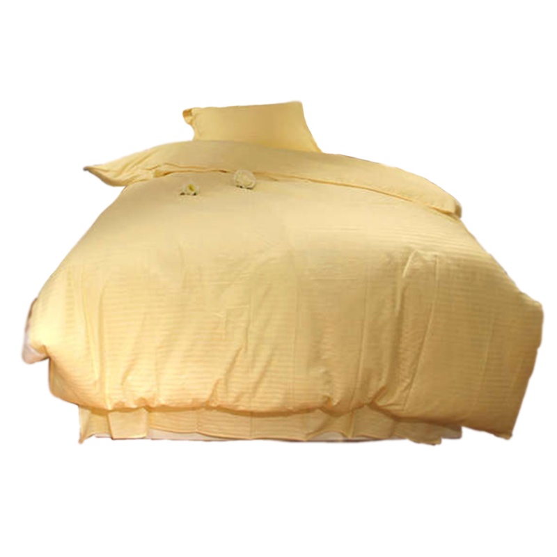 定制款 淡黄色三件套床品 被套1.7*2.15M+床单1.8*2.5M+枕套 0.85*0.55CM