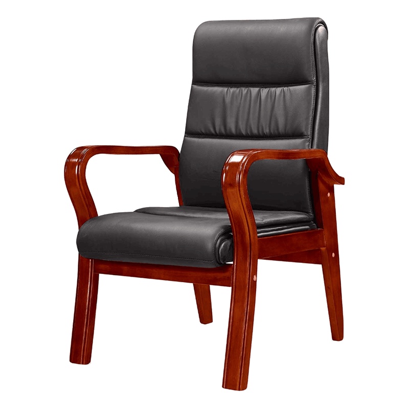 HiBoss 办公家具老板椅四脚实木会议椅办公椅开会班前椅