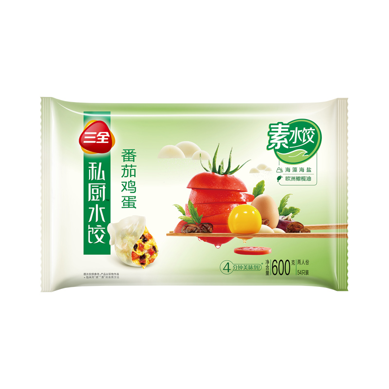 三全私厨番茄鸡蛋素水饺600g