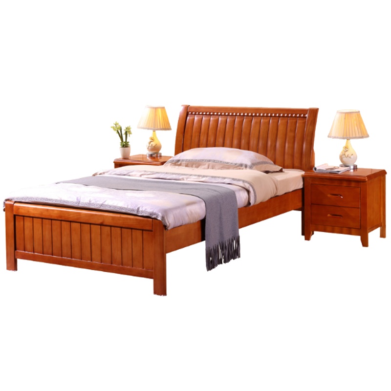 1.2*2米实木床 实木床 单人床 橡木床家用宿舍通用 定制款