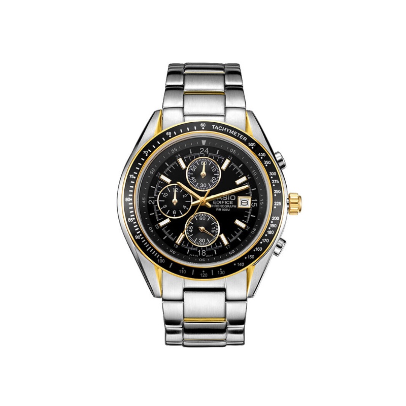 卡西欧(CASIO)男士edifice系列手表 日韩品牌三眼运动防水石英表男 钢带EF-503SG-1A