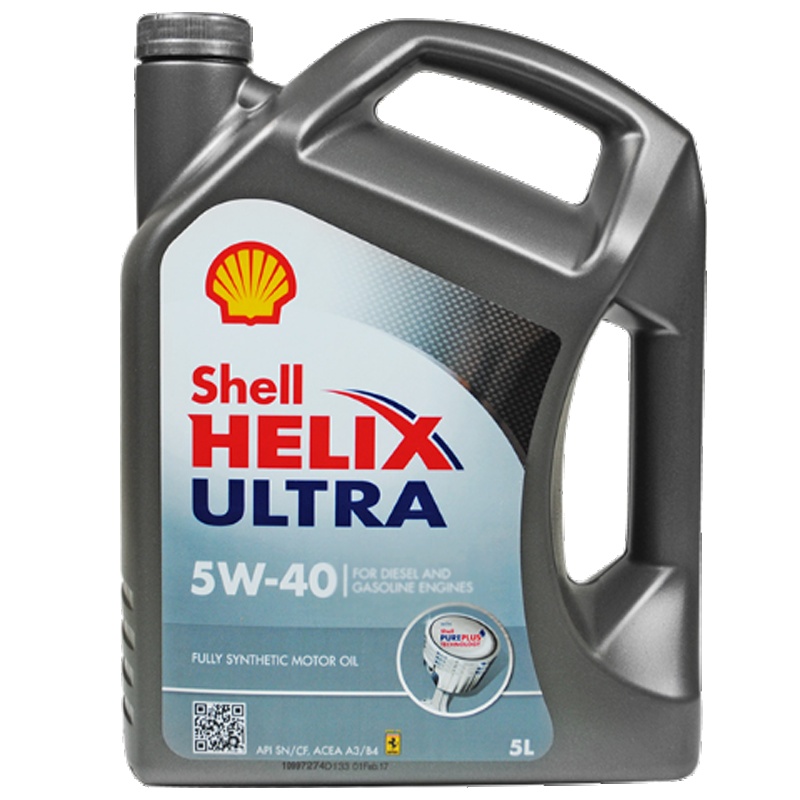 [全合成机油]壳牌(Shell) 超凡灰喜力Helix Ultra 5W-40 灰壳A3/B4 SN 5L 欧洲原装进口