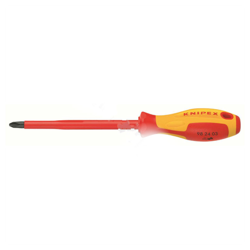 凯尼派克 KNIPEX 98 24 01电工绝缘十字螺丝批 #1 x 80mm