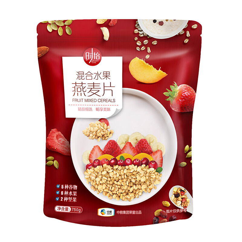 时怡中粮优选混合水果燕麦片 750g