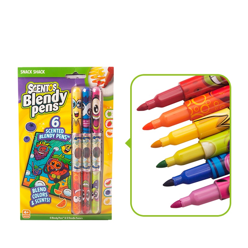 weveel儿童6色混色水彩笔套装 3岁以上儿童扭扭涂画册创意玩具画笔