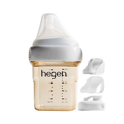 新加坡进口hegen幼儿奶瓶PPSU宽口径婴儿断奶神器宝宝硅胶耐摔防胀气150ml(150ml奶瓶+多用途隔离式储存盖