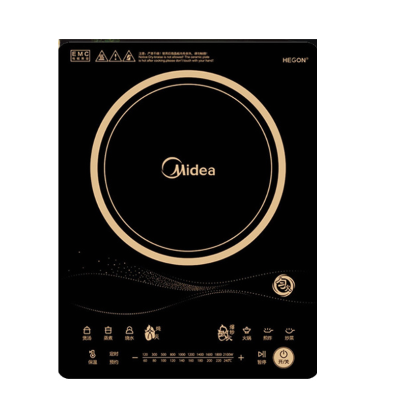 美的(Midea) C21-RT2170匀火电磁炉多功能智能触摸家用 正品 黑晶面板 触控 2100W 7档火力调节