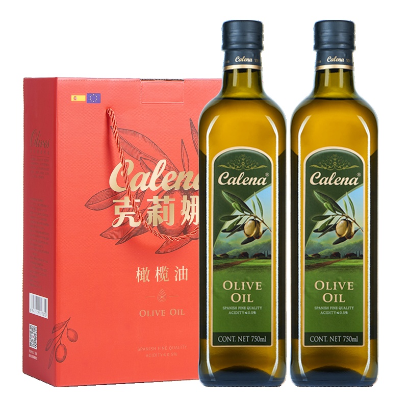 克莉娜特级初榨橄榄油750ml*2礼盒 橄榄油植物油 凉拌炒菜烹饪食用油