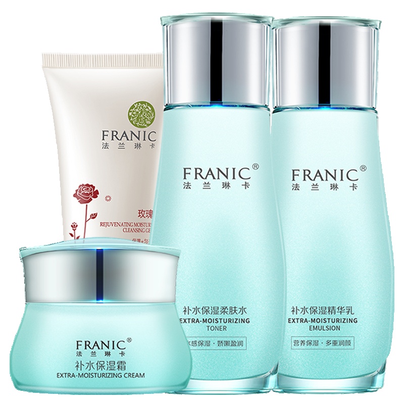 法兰琳卡(FRANIC) 雪莲花4件套组合[洁面凝露+补水保湿霜+补水保湿柔肤水+补水保湿柔肤乳]