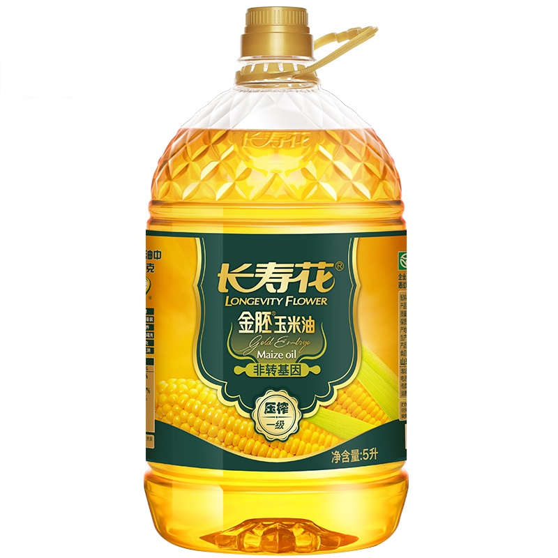 长寿花 非转基因 压榨一级 金胚玉米油5L