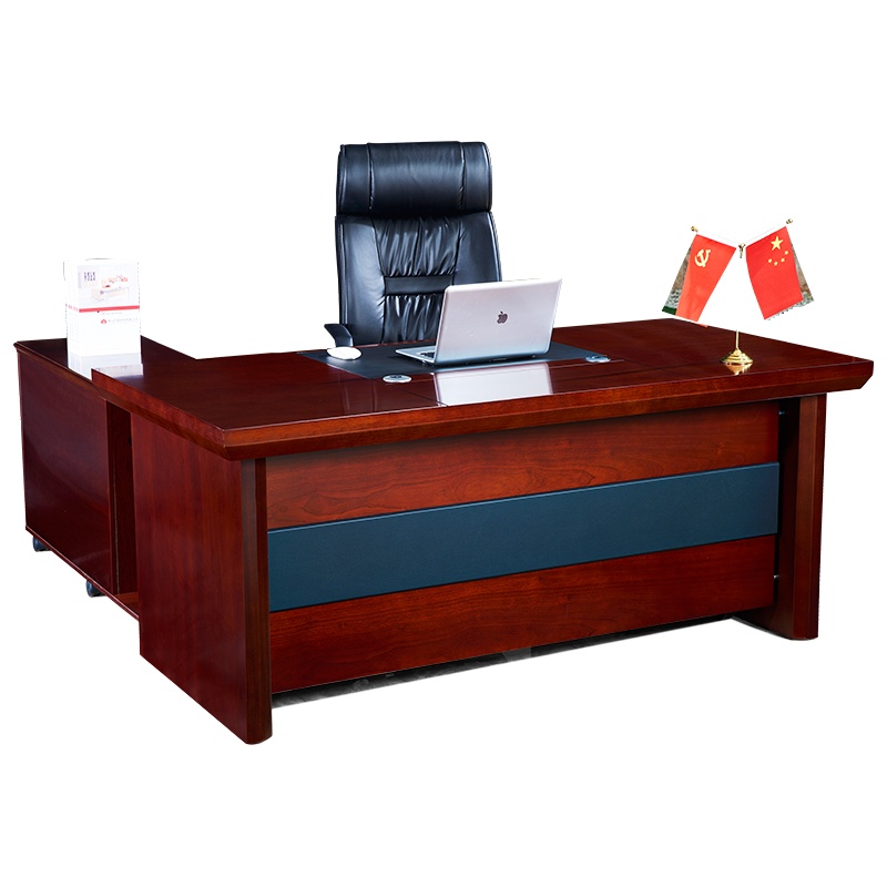 HiBoss办公家具老板桌中式办公桌实木皮油漆老板台经理桌1.8米大班台