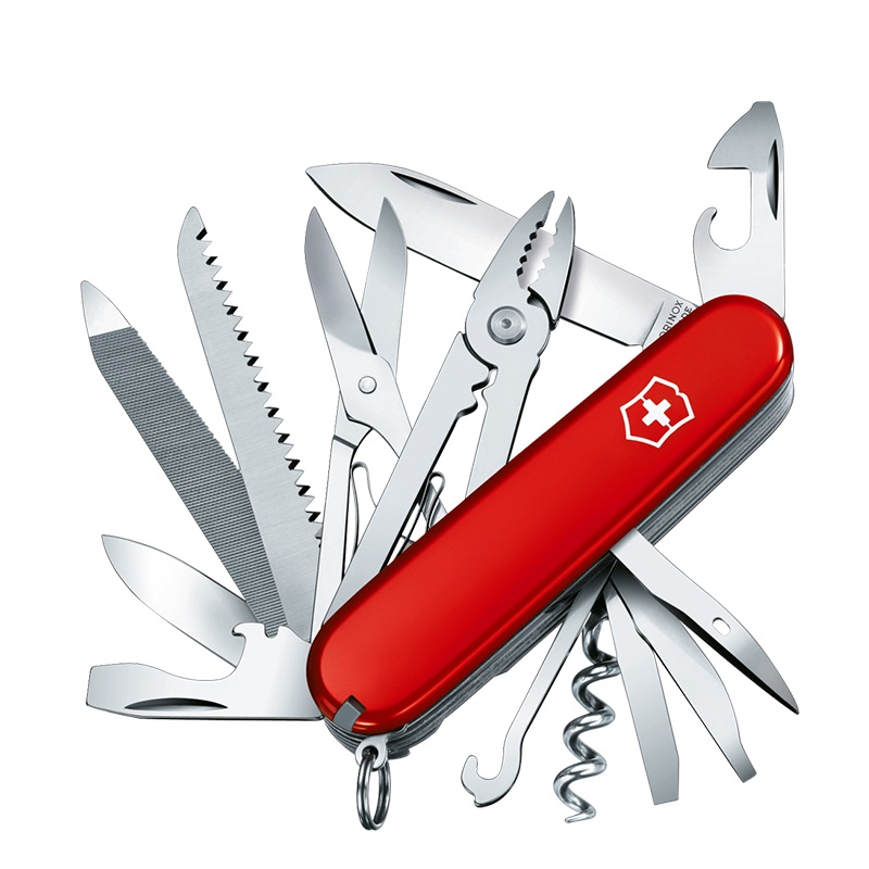 维氏(Victorinox)瑞士军刀原装正品91mm多功能瑞士刀折叠刀红色工匠1.3773