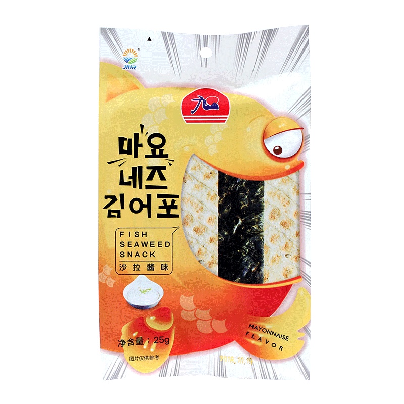 韩国进口 九日鲜鱼海苔脆片(沙拉酱味)25g
