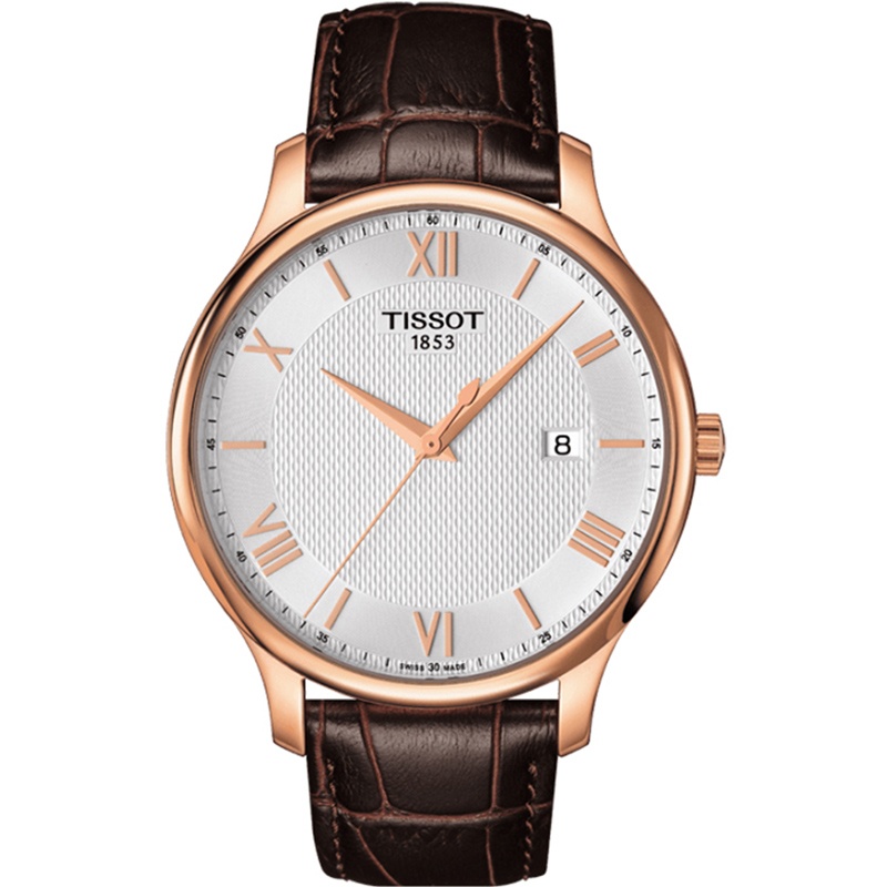 天梭(TISSOT) 俊雅系列男士手表 瑞士品牌时尚商务石英表男 皮表带玫金色 T063.610.36.038.00
