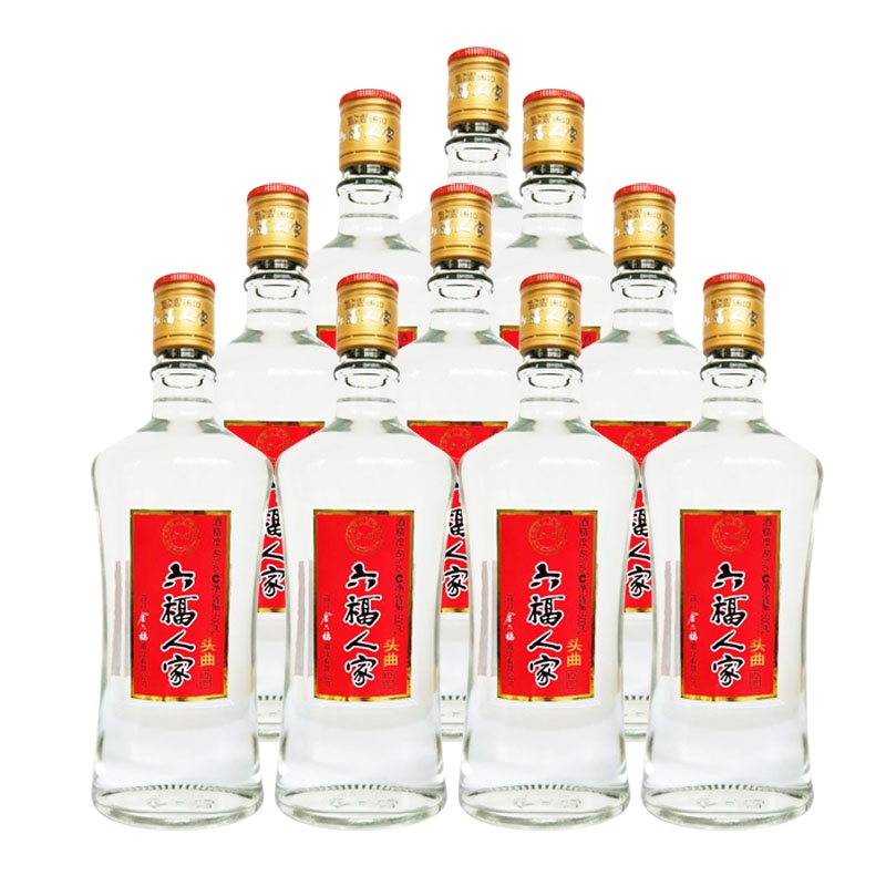 金六福 六福人家酒头曲 46度 500ml*10瓶 箱装 浓香型白酒