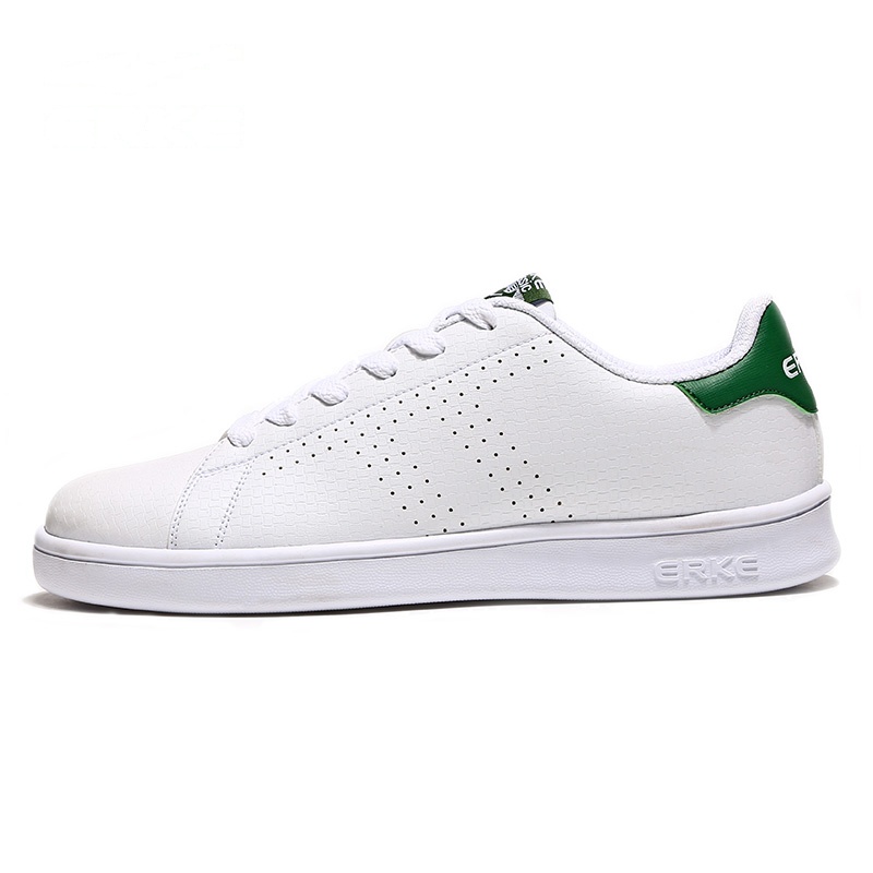 鸿星尔克(ERKE)男士绿尾系带运动鞋鞋新款鞋子简约白色低帮板鞋男休闲小白鞋男鞋51118401026