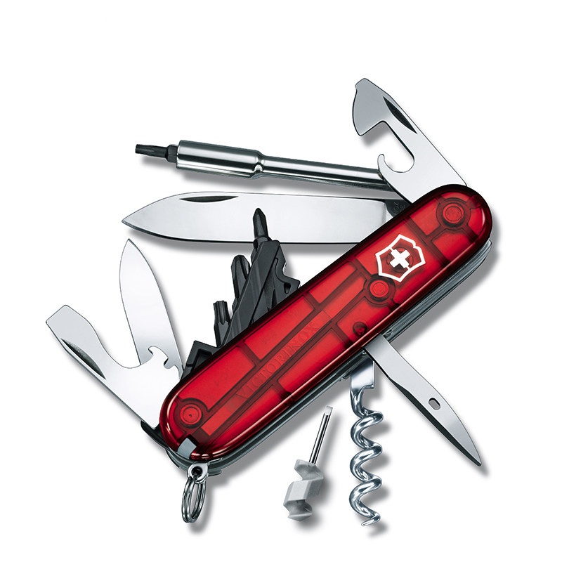 维氏(Victorinox)瑞士军刀透明红电脑大师多功能组合刀1.7605.T正版